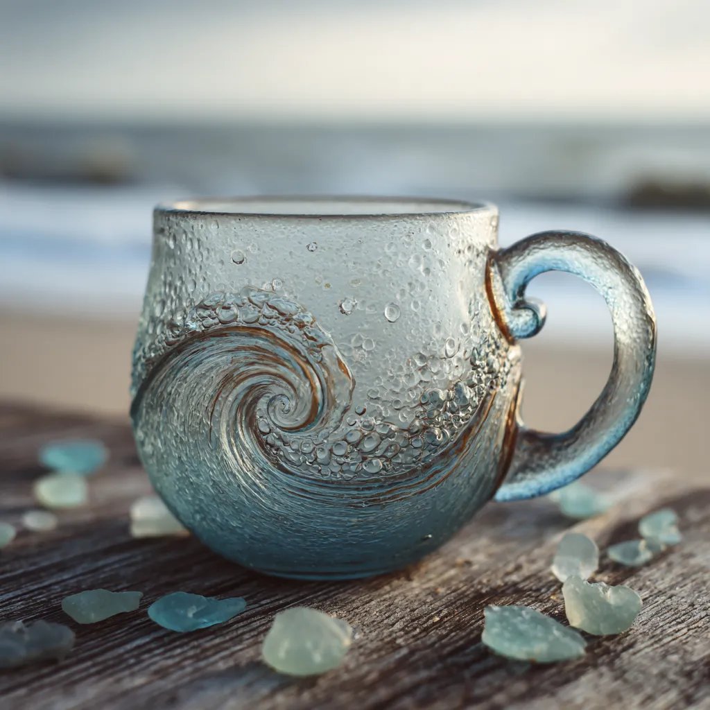 đ„ Unique Handcrafted Sea Glass Ocean Wave Mugđ