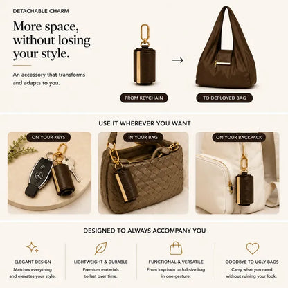 👜Foldable Bag Charm & Reusable Tote