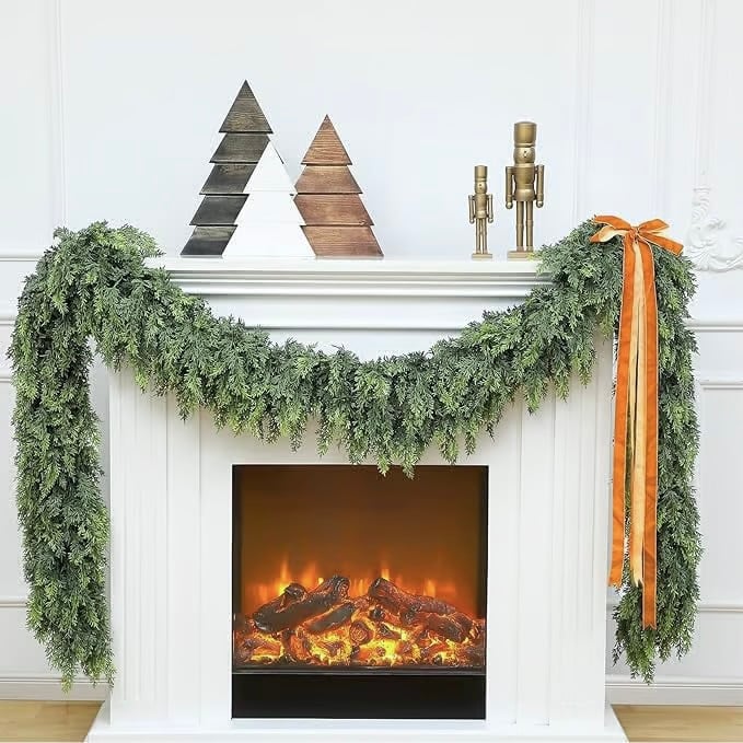 🎅⛄2025 Christmas Artificial Cypress Leaf Vine Wreath🎄(1.8m)