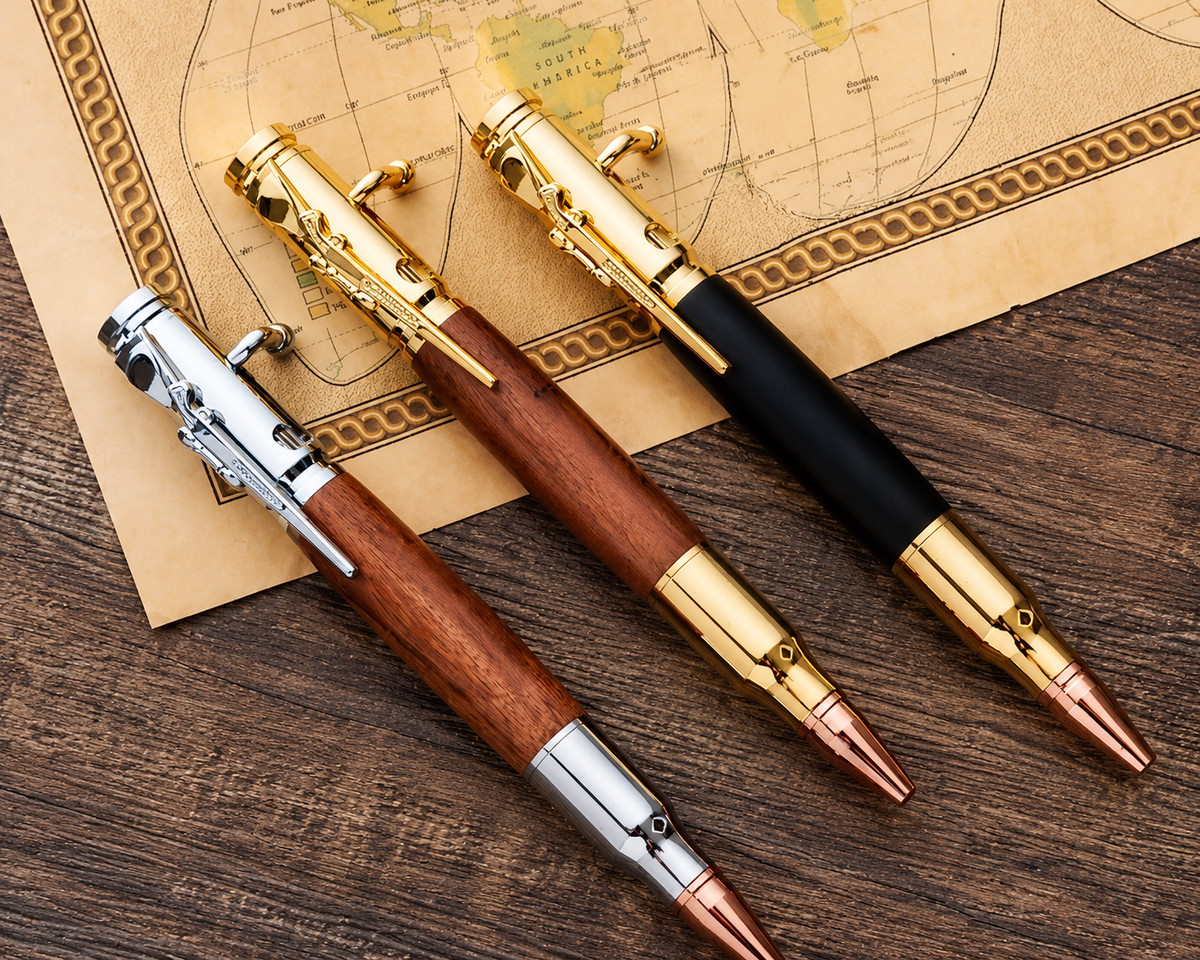 🖊 Bolt Action Wooden Bullet Pen | Crafted From Real Wood & Bullet Casing(📦Buy 2 Free Shipping)