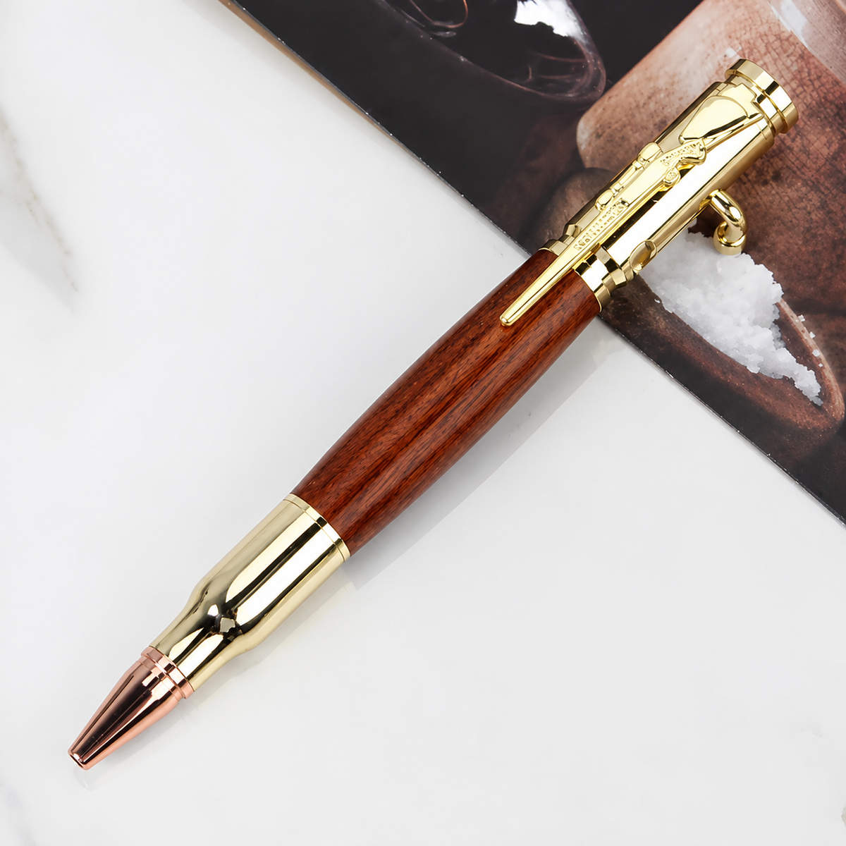 🖊 Bolt Action Wooden Bullet Pen | Crafted From Real Wood & Bullet Casing(📦Buy 2 Free Shipping)