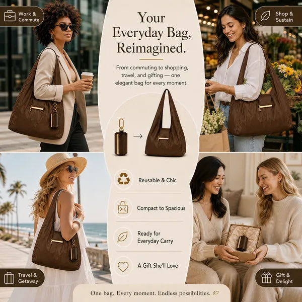 👜Foldable Bag Charm & Reusable Tote