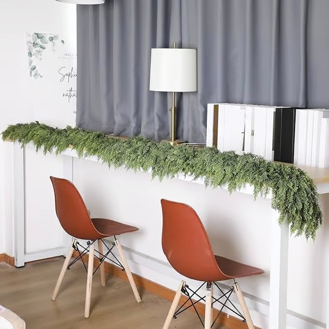 🎅⛄2025 Christmas Artificial Cypress Leaf Vine Wreath🎄(1.8m)