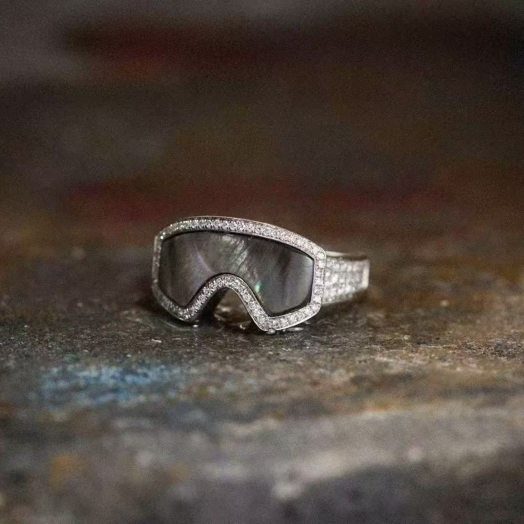 🔥Last Day 49% OFF - ✨Ski Goggle Shaped Adjustable Ring - Unique Winter Sports Jewelry for Ski Enthusiasts
